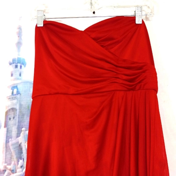 David's bridal red strapless dress - Picture 3 of 9